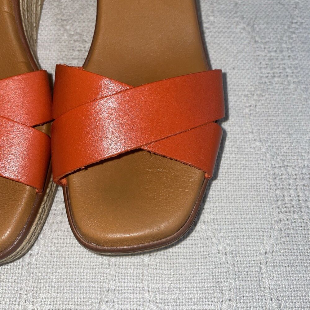 Bertuchi Women’s Slingback Espadrilles Size 39 U.S. 8 M Orange Leather Cruise - Picture 9 of 12